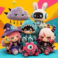Peluche personnalisée en coton, colorée, fantaisie, style dessin animé, Angry Thunder Cloud Robot Bunny Shark Hood Boy