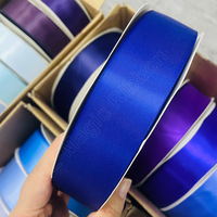 E-Magic 1-1/2 pouces 38MM ruban d'emballage de fleurs couleur bleue 100 Yard rouleau ruban de satin double face stock couleur rubans cadeaux