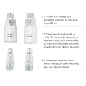 Acoplamientos Rápidos de Alto Flujo de 3/8 NPT Estilo Americano con Rosca Externa e Interna, Suministro de Piezas Neumáticas - Product Image 2