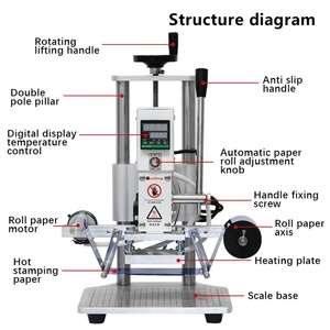 Machine de gaufrage du cuir, machine de marquage à chaud, machine de presse à chaud pour logo de marque, petite machine semi-automatique - Product Image 5