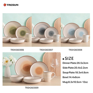 Juego de Vajilla de Cerámica de 18 Piezas para 6 Personas, Juego de Platos de Porcelana, Vajilla de Gres, Tazones, Tazas, Cubiertos - Product Image 6