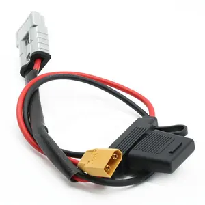 Vehicle Solar Anderson Power Custom Wire Harness Connector Plug Cable Inline MAXI Fuse Holder Wiring 1015 8 AWG 300mm 350mm 50A
