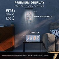La vitrine de carte graduée en acrylique anti-UV sur mesure 2x2 contient 4 dalles CGC TAG vitrine de cadre d'affichage de carte de sport de table murale
