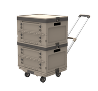 Chariot utilitaire pliable à quatre roues personnalisé avec logo |   Équipement d'extérieur robuste de 60 kg de capacité, co-marqué OEM
