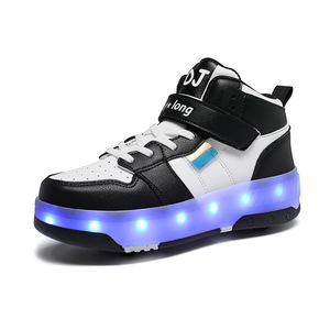 Flashing Roller Shoes For Kids With Lights And Wheels Youth Transformable Sneakers Size 30-42 - Product Image 5