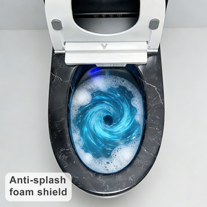 GUIXIN Smart <strong>Toilet</strong> CE Certified for European Use Black Marble-patterned Ceramic Remote Control Included P-trap/S-trap Drainage - Product Image 4
