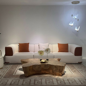 Juego de Muebles de Sala de Estar Modernos y Lujosos, Sofá Modular Tapizado en Tela de Cuero, para Villa, <span class=keywords><strong>Hotel</strong></span>, Apartamento - Product Image 2