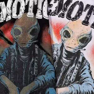 Camiseta de manga corta para hombre, moderna y versátil, con estampado de alienígena fumador, retro, de algodón puro, versátil, Emotion - Product Image 5