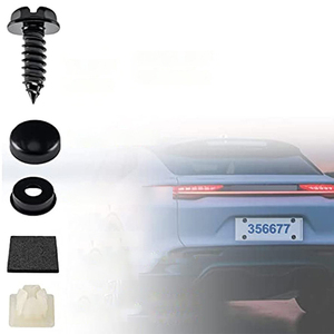 Cadre de plaque d'immatriculation en acier inoxydable de spécification américaine, finition brillante, couleur noir/blanc, épaisseur 1-1,5 mm, décoratif - Product Image 4