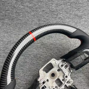 Volant de voiture en fibre de carbone adapté à Ford <span class=keywords><strong>Mustang</strong></span> GT S550 GT350 GT500, volant de voiture en cuir, accessoires automobiles - Product Image 3