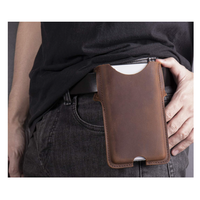 Étui de téléphone portable en cuir véritable YY pour ceinture-étui de téléphone en cuir, gaine et pochette pour iPhone 12, 12 Pro Max
