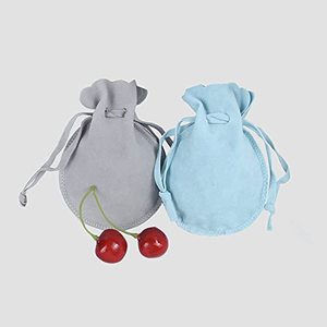 Hot Sale Custom Logo Printed Gray Velvet Drawstring Gift Bag Cosmetic Packaging for Jewelry Container for Luxury Items - Product Image 6
