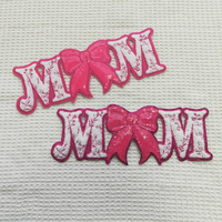 2025 nouveau Design personnalisé en gros maman Chenille lettres paillettes Sequin arc broderie fer sur patchs pour vêtements
