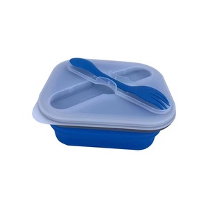 Contenitore per Alimenti Pieghevole in Silicone, Monoscomparto, 1L, Vassoio Portatile per Campeggio e Frutta - Product Image 4