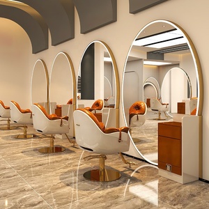 Espejo LED Ovalado con Marco Dorado para Salón de Belleza, Peluquería, Hotel, Proyecto, Venta al por Mayor, OEM, ODM - Product Image 1