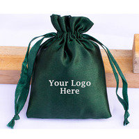 Emballage cadeau de sous-vêtements imprimé de logo personnalisé pochette en soie avec cordon de serrage sacs en satin pour cheveux doux