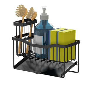 卸売キッチンカトラリーカウンターステンレス鋼オーガナイザーラック皿水切りラックシンク乾燥水切り付き - Product Image 1