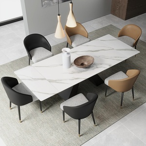 <span class=keywords><strong>Mesa</strong></span> de <span class=keywords><strong>Comedor</strong></span> <span class=keywords><strong>Extensible</strong></span> Moderna de 55'' a 78.78'' para 8 o 10 <span class=keywords><strong>Personas</strong></span>, Tablero de Piedra Sinterizada con Base de Metal, Diseño <span class=keywords><strong>Extensible</strong></span> - Product Image 3