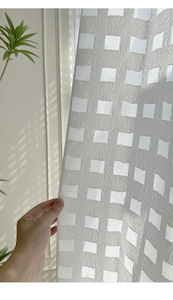 Voilages minimalistes blancs à carreaux ZSTARR, rideaux transparents plissés doux et aériens pour l'intimité, idéaux pour la décoration intérieure - Product Image 2