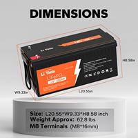 Sistema de Batería de Litio LiTime LiFePo4 12.8V 300Ah con BMS, Estado Semisólido, 4000 Ciclos