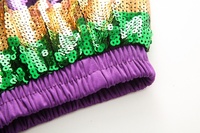Mardi Gras Gestreifte Pailletten-Kurzhose Grün-Gold Gestreift Lose Hose für Karnevalsparty