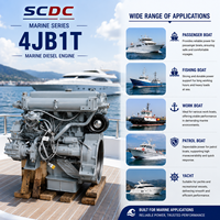 Moteur diesel marin turbo 4 cylindres SCDC 4JB1T 80HP 110HP 3600RPM pour bateau de passagers, yacht et embarcation de plaisance