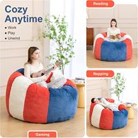 Fauteuils géants modernes en forme de pouf pour adultes, en mousse à mémoire de forme, sans structure, pour le sol, pour le jeu ou la lecture, avec housse colorée en velours côtelé.