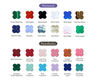 Bijoux Junyuan 8mm/10mm/12mm/13mm/14mm Vente en gros Dubaï Onyx naturel Agate rouge Coquille blanche Malachite Trèfle Quatre fleurs Pierres précieuses