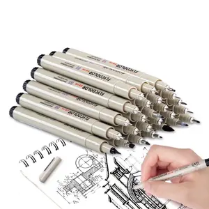 Черная микро-ручка Fineliner чернильные ручки Micro Fine Point для рисования, аниме, манга, иллюстрация художника, цилиндрическая запись