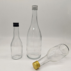 Round Clear Transparent Empty Champagne Cocktail Bottle <strong>Manufacturers</strong> Glass Wine Bottles with Screw Cap 250/350/500ml/750ml - Product Image 3