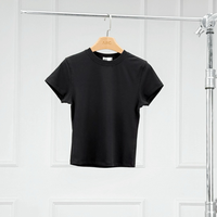 T-shirt confortable pour femme, coupe ajustée, manches intégrées, coton, couture soignée, streetwear, bureau, usage quotidien