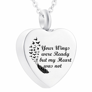 Amorevole <span class=keywords><strong>Cuore</strong></span> Cremazione Urna Collana per <span class=keywords><strong>Le</strong></span> Ceneri Urna Gioielli Memorial Ciondolo-Si <span class=keywords><strong>Ali</strong></span> Erano Pronti, Ma Il Mio <span class=keywords><strong>Cuore</strong></span> È Stato non - Product Image 1