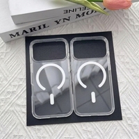 Coque de téléphone magnétique transparente de luxe pour iPhone 14 15 16 17 18 Pro Max, anti-jaunissement, antichoc, protection mobile, vente en gros