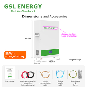 GSL <b>ENERGY</b> 5.12kWh Power Wall Solar Battery Professional 8500 Cycles UL1973 Certified <b>Storage</b> <b>System</b> Battery Project <b>System</b> - Product Image 3