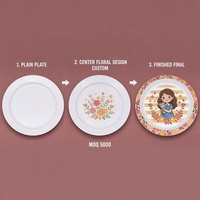 Assiette à dîner en plastique à motif de dessin animé de style américain imprimée sur mesure pour enfants, qualité alimentaire, portable, cadeau