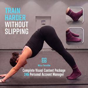 Calcetines de Pilates BiLu Personalizados para Mujer, Antideslizantes, para Yoga y Barre, Transpirables, Acolchados, con Logotipo - Product Image 2