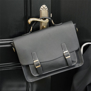 Sac à main en cuir PU pour hommes, asymétrique épaule <span class=keywords><strong>diagonale</strong></span> multifonctionnel stéréotypé horizontal rétro business crazy horse - Product Image 3