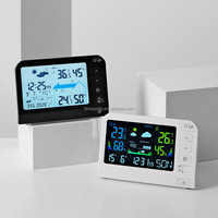 Stations météo sans fil avec thermomètre intérieur/extérieur, capteur de température et d'humidité intérieure/extérieure avec rétroéclairage