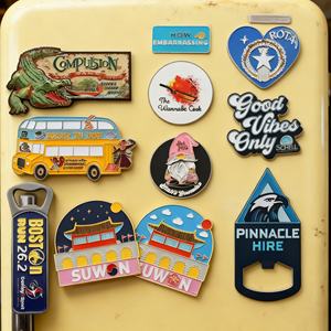 Imanes de nevera metálicos promocionales con logotipo personalizado, recuerdos urbanos, imanes de nevera magnéticos de esmalte suave para decoración del hogar - Product Image 2