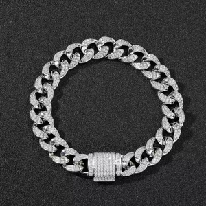Luxury New Fashion Design 925 Sterling Silver 14mm Moissanite Cut Iced Cross <b>Infinity</b> Cuban Link Chain Necklace Hip Hop Style - Product Image 6
