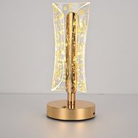 Lampe de bureau tactile créative rechargeable nordique moderne 5V sans fil en métal pour ordinateur, maison, salle à manger, dorée