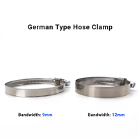 Collier de serrage à vis sans fin W1 W2 W4 W5, largeur de bande 9mm 12mm, réglable, qualité allemande, vente en gros usine