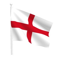 Drapeau de l'Angleterre imprimé, drapeau en polyester de qualité 68D, blanc, rouge, croix, drapeaux d'intérieur/extérieur de l'Angleterre