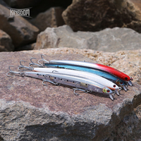 Leurre de pêche Kingdom Floating Minnow 143mm 21g, leurre artificiel dur à action rapide, très vendu, pour la pêche au bar en mer