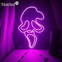 Letrero Luminoso LED de Neón con Diseño de Calavera |   Lámpara de Neón para Decoración de Habitaciones, Bares y Fiestas Góticas de Halloween |   Dropshipping Personalizado al por Mayor