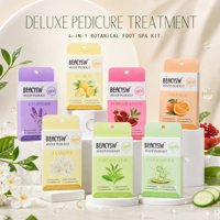 Kit de pédicure professionnel 4 étapes jetable - Ensemble hygiénique pour soins des pieds en salon - Kit de pédicure spa à usage unique 4 étapes