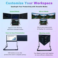 Nuevo Monitor Triple de 18.5 Pulgadas 2026, Extensor de Pantalla Cuádruple, Conexión IPS Tipo-C, Soporte Plegable para Laptop