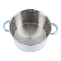Ensemble de casseroles et poêles en acier inoxydable coloré de 12 pièces pour la cuisine et la maison, collection 2024, ustensiles de cuisine bleus