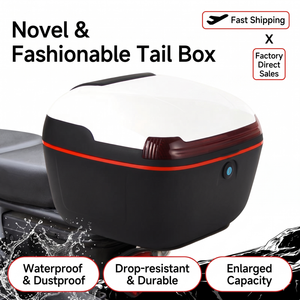 オートバイスクーターテールボックス 32L ABS PP 防水密閉トランク メカニカルロック ヘルメット収納 ユニバーサルリアカーゴケース - Product Image 3