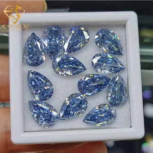 Hoàng Gia Màu Xanh <span class=keywords><strong>Pear</strong></span> cắt lỏng moissanite, phòng thí nghiệm-tạo ra tuyệt vời cắt moissanite đá đối với trang sức làm vượt qua Kim Cương Tester - Product Image 3